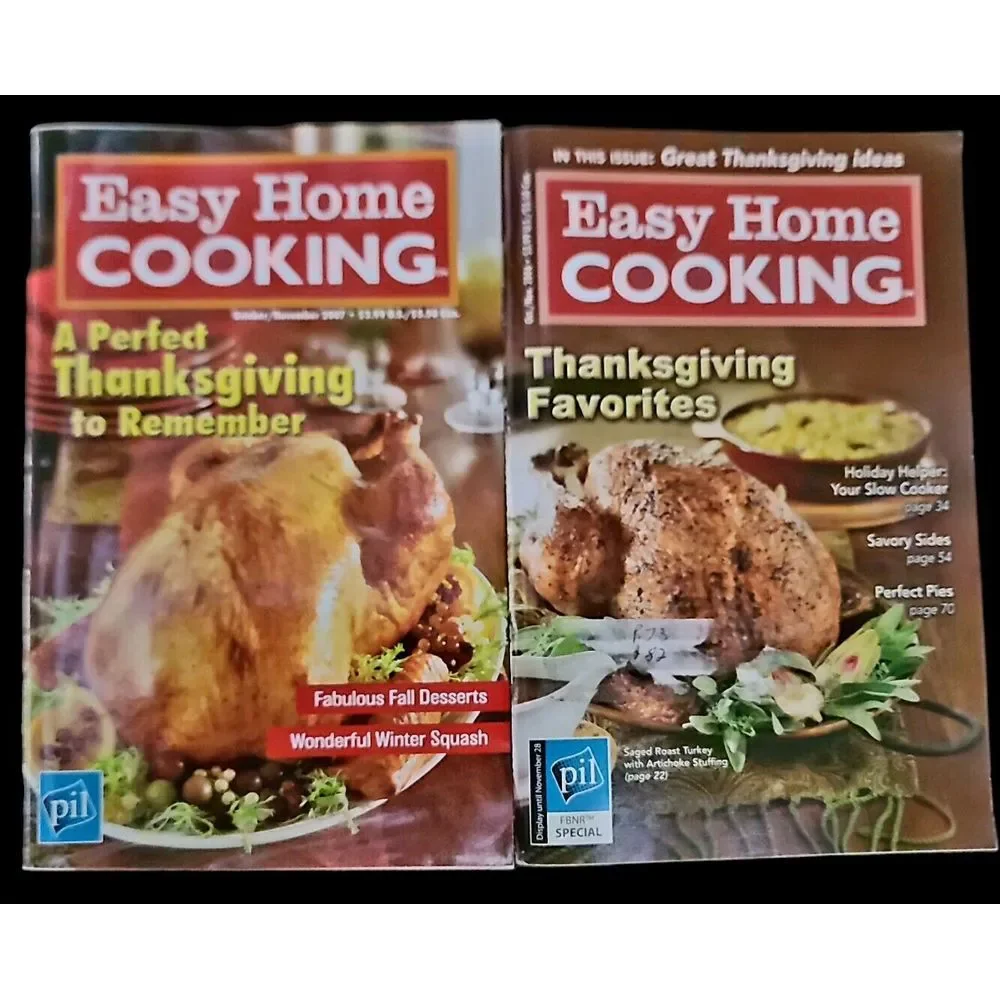 Easy Home Cooking Cookbook Lot Of 2 Thanksgiving Holiday‎ Slow Crockpot Desserts